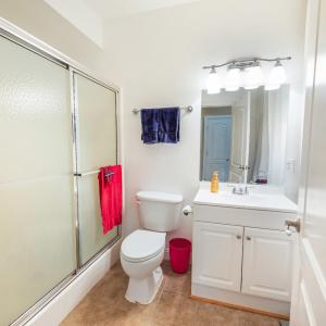 Terrace level full bath with laundry hook ups