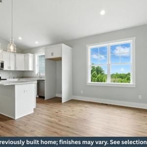 Kitchen open to dining area
