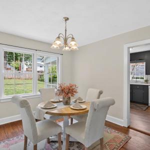 Designated dining room with beautiful hardwood floors, and enough space for your unique dining set.