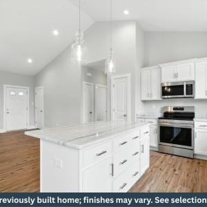 Kitchen open to dining area