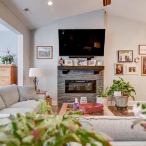 Great Room with Electric Heating Fireplace