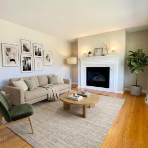 Virtually staged living room