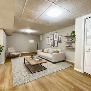 Virtually staged den