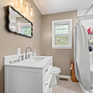 Hall bathroom was renovated 8 months ago. Original copper plumbing had leaks; so everything was changed over to pex