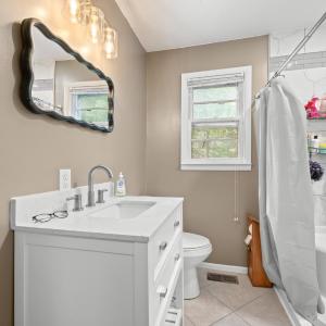 Hall bathroom was renovated 8 months ago. Original copper plumbing had leaks; so everything was changed over to pex