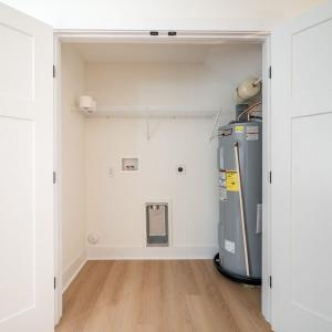 Washer and dryer closet.