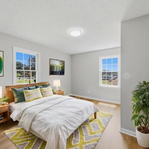 Virtually staged bedroom.
