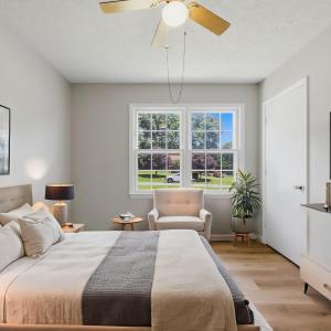 Virtually staged bedroom.