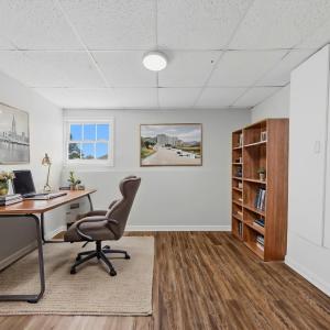 Virtually staged home office.