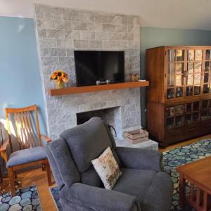 Great room with fireolace
