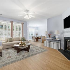 Virtually Staged Living Room and Kitchen Dining Area