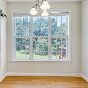 Cozy breakfast nook overlooking the spacious and private back yard!