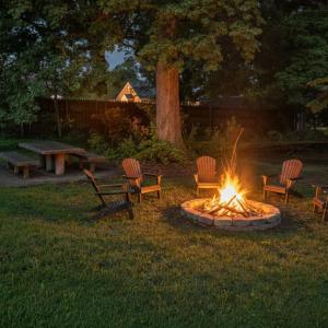 Virtual Fire by the picnic table