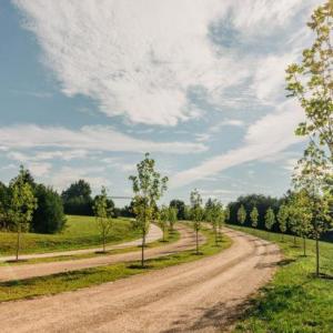 The entrance to the Poplar Forest Parkway is located at the intersection of Enterprise Drive and Paulette Circle.