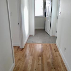 Wide hallways with wide door frames.