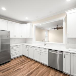 Granite countertops and stainless steel appliances