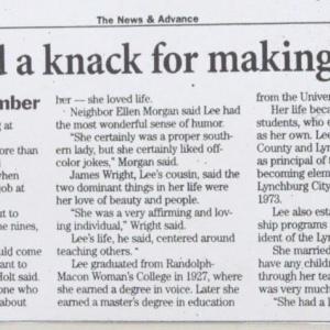 One of the previous owners - Miss Lee - 100 Pennsylvania Ave is still referred by some as the Lee Home!