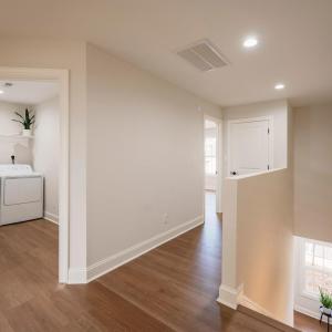 Lots of storage upstairs- with 3 bedrooms, 2 full bathrooms, laundry room and storage closets.