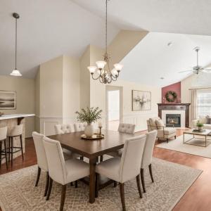 Virtually staged dining/living room