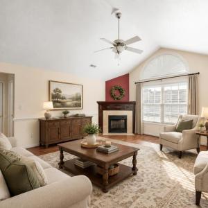 Virtually staged living room
