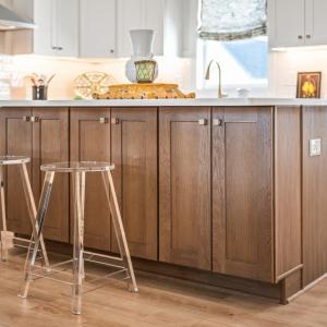Large island in natural wood tones
