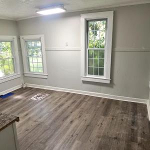 Kitchen looking towards deck door