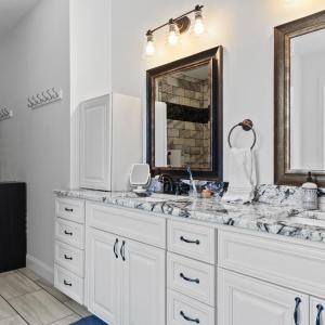 Primary bathroom double vanity.