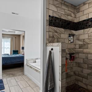 Primary bathroom and double shower.