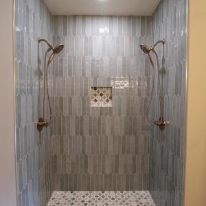 Master bathroom tiled shower
