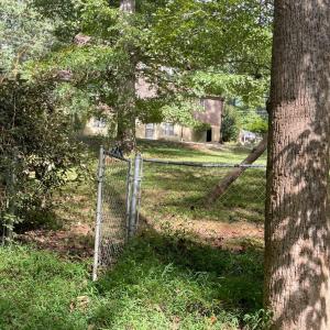 Back yard and gate to the Blackwater Creek Trail