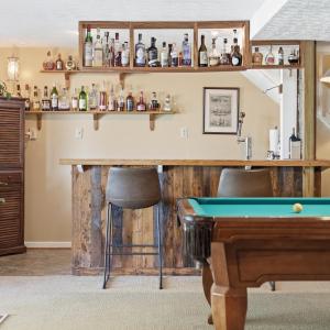 Bar with keg refrigerator