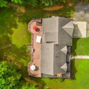 drone view of house