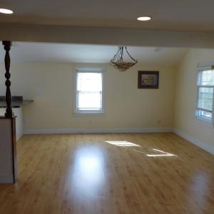 Living room looking into dining. Hand turned cedar