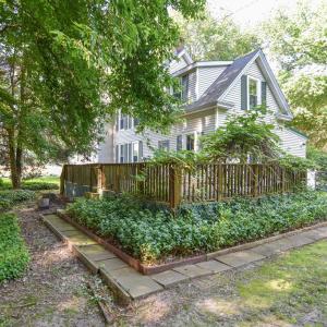 Residence with large wooden deck