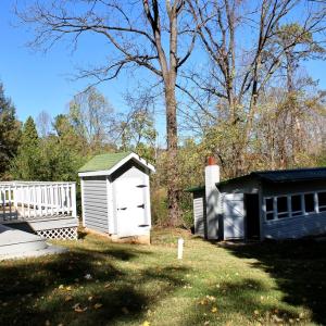 Rear deck and sheds