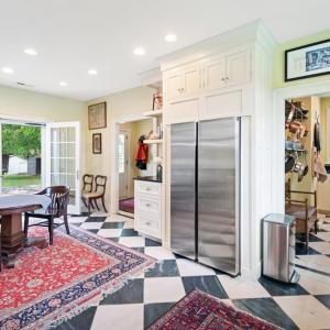 French doors lead to courtyard patio