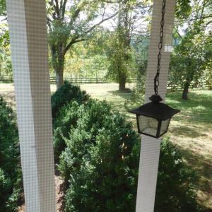 View of the front yard from the hall upstairs