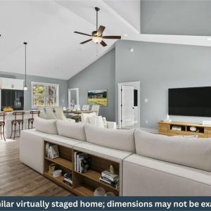Great Room, Similar virtually staged home; dimensions may not be exact.