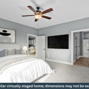 Primary Bedroom, Similar virtually staged home; dimensions may not be exact.