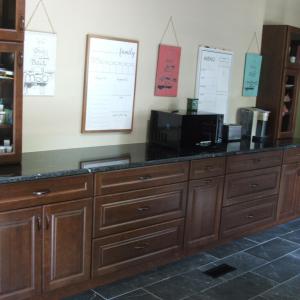 Lots of cabinets and counter space in kitchen