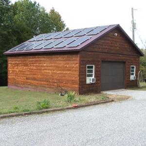 View of garage/shop building