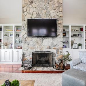 Fireplace, Built-in shelving