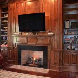 Study with another gas fireplace