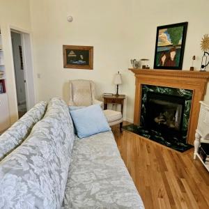 Living room with gas fireplace in addition