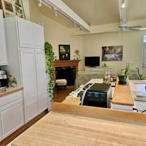 Open concept kitchen/living/dining in addition