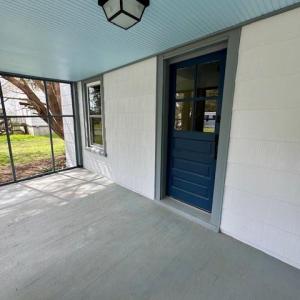 freshly painted front porch