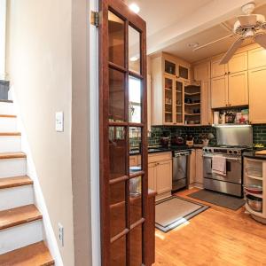Back stairs and Kitchen