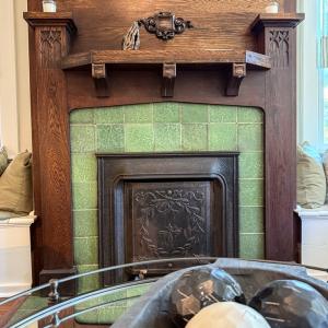Original mantle and fire place