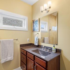 First floor primary suite bathroom