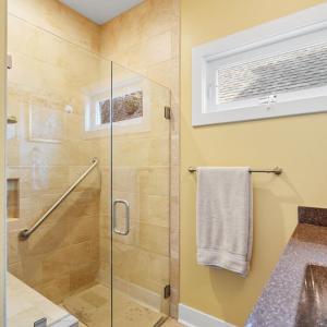 First floor primary suite bathroom